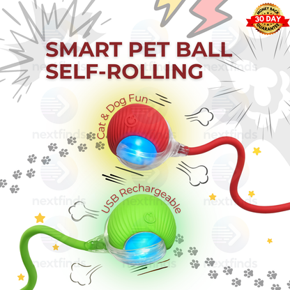 Smart Self-Rolling Pet Ball – Interactive Automatic Toy for Cats & Dogs | USB Rechargeable