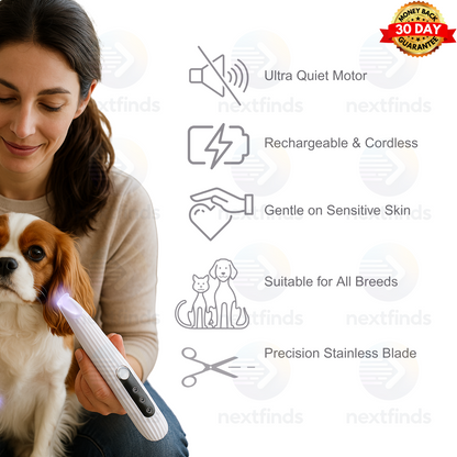 Pet Dog Electric Groomer Trimmer LED Waterproof Pet Foot Hair Cat Dog Paw Shaver